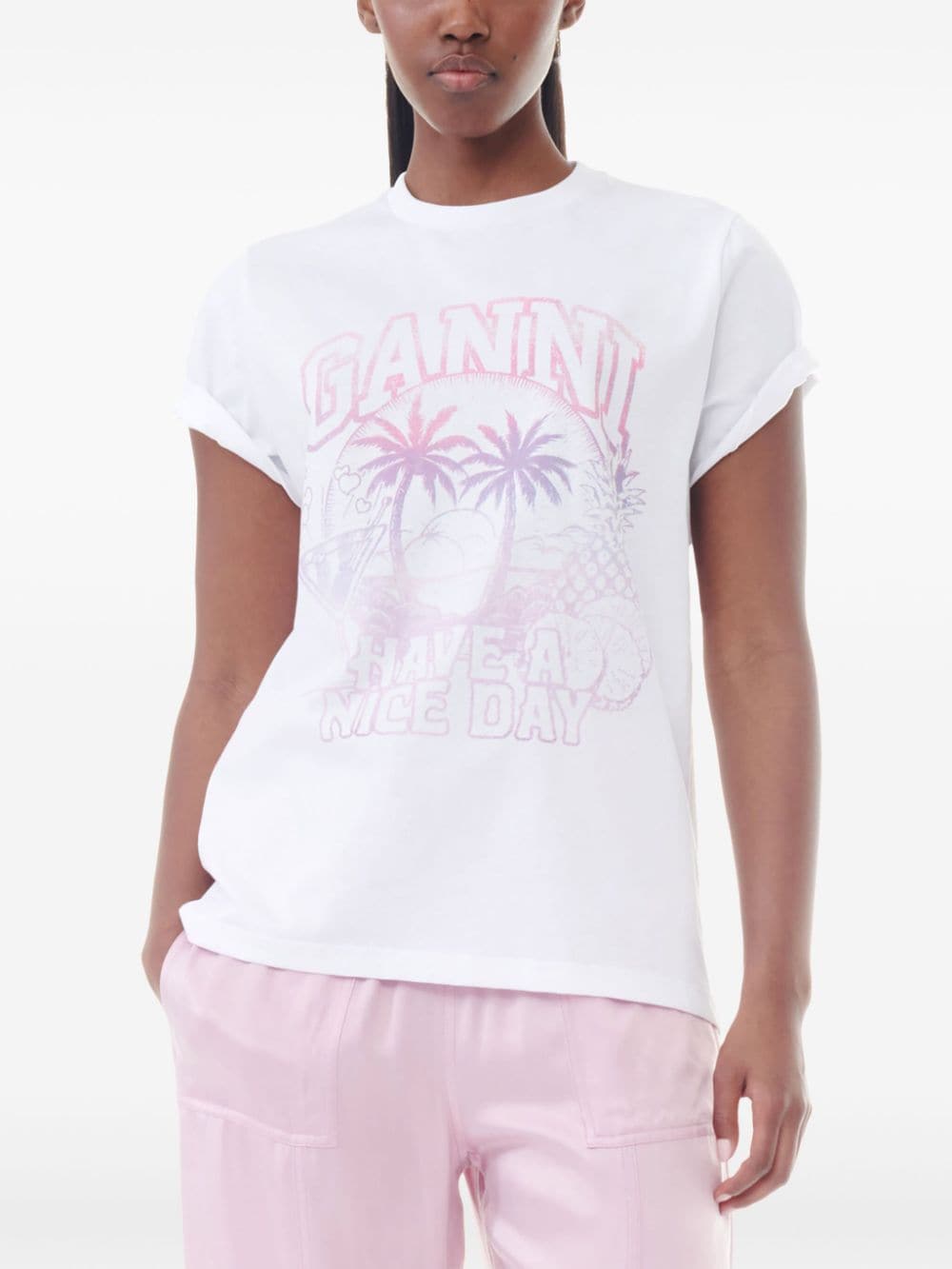 GANNI T-shirts and Polos White image 2