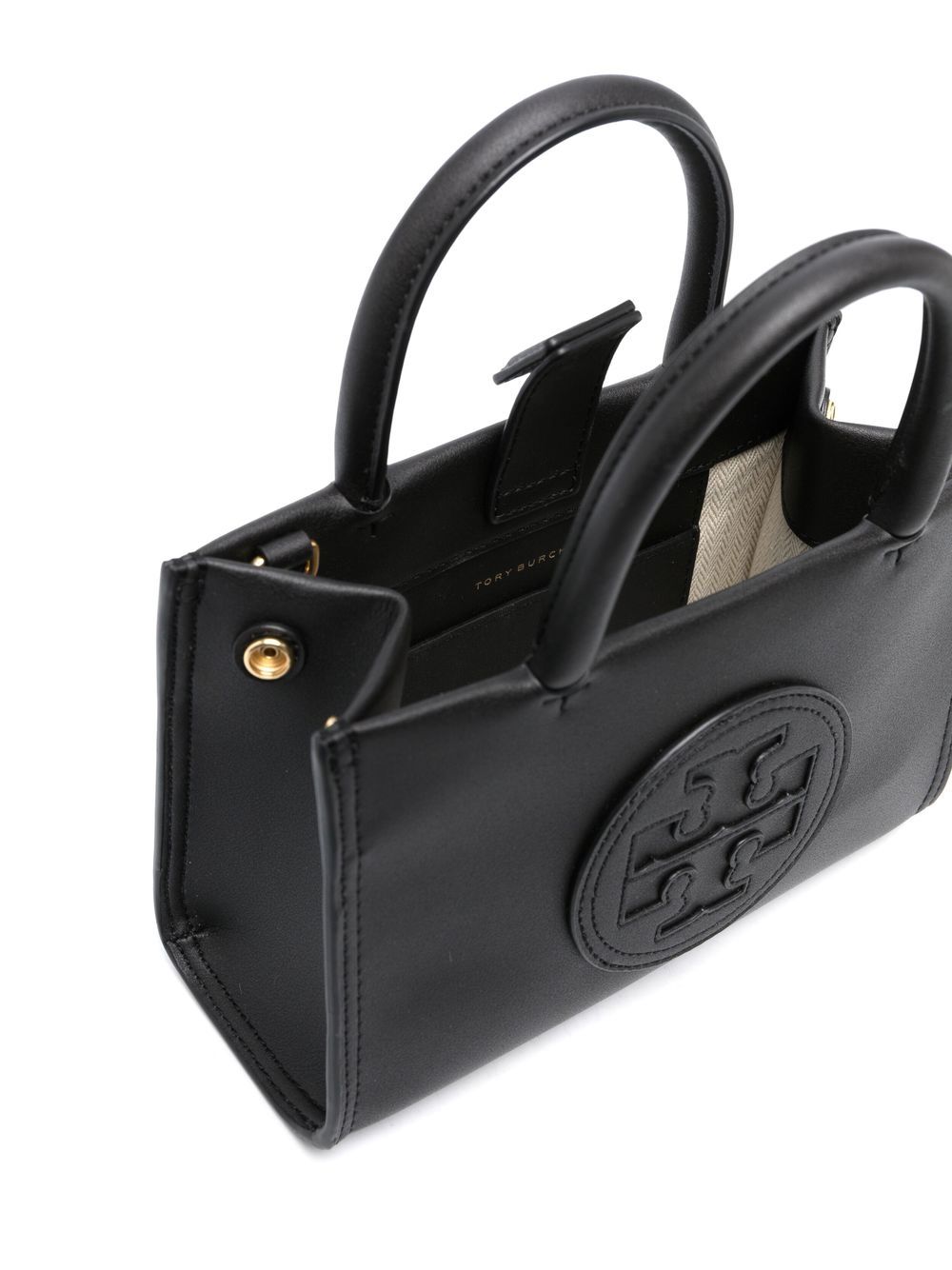 Tory Burch Black BioFabbrica Bio-Tex™ Embroidered Logo Top Handle Bag image 2