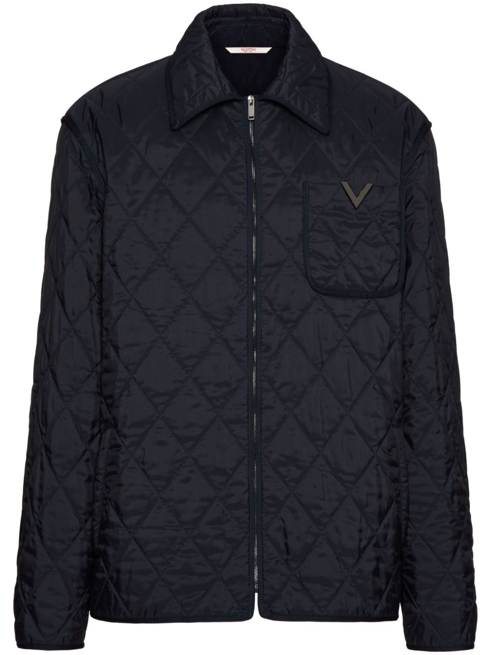 Valentino Garavani Men's Navy Blue Quilted Jacket image 0