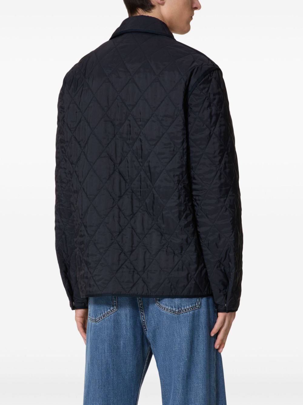 Valentino Garavani Men's Navy Blue Quilted Jacket image 2