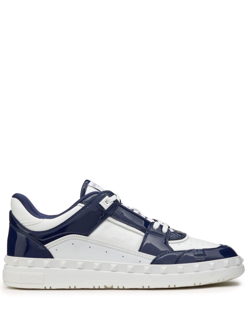 Valentino Garavani Rockstud Blue Calf Leather Sneakers image 0