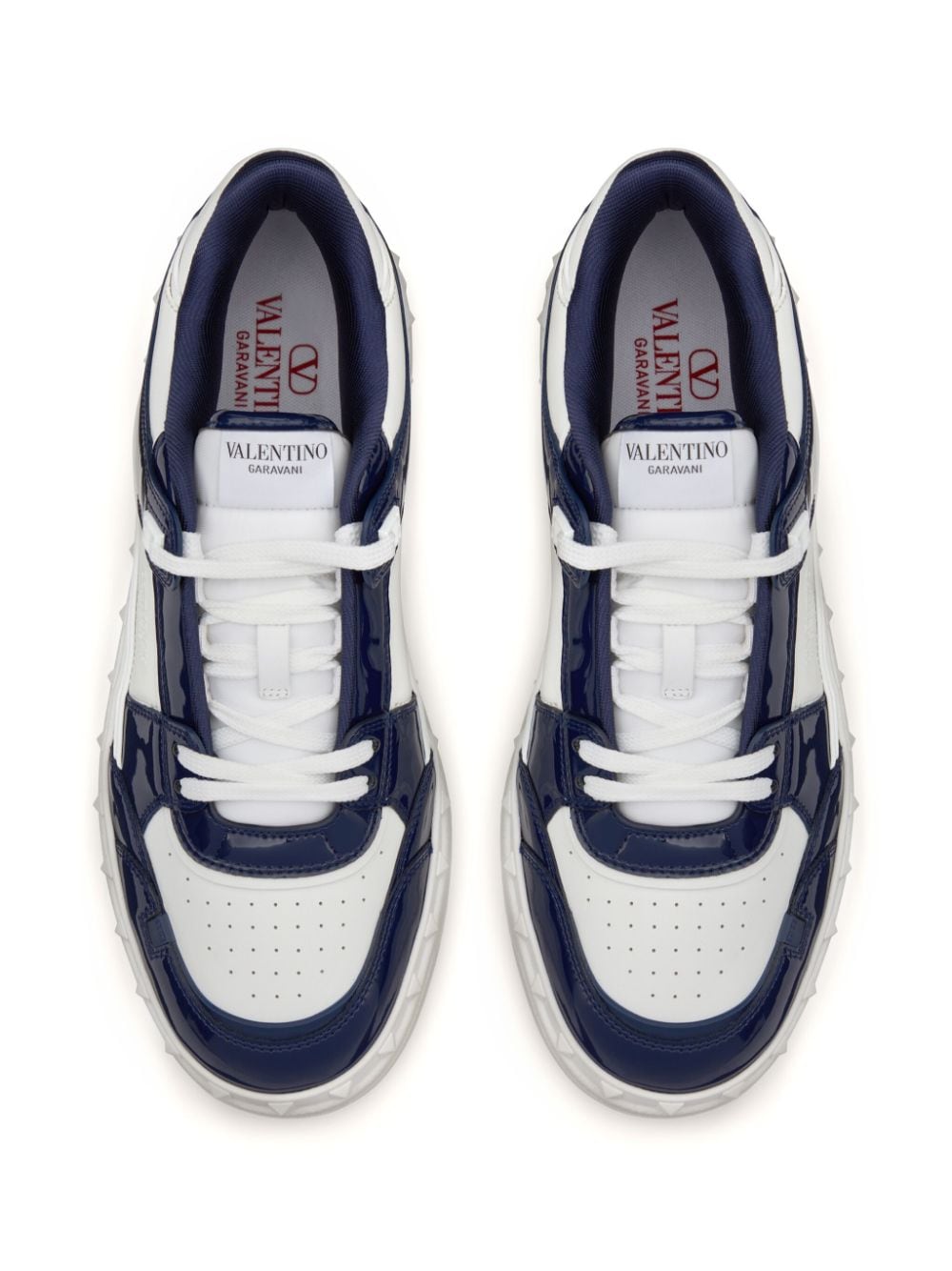 Valentino Garavani Rockstud Blue Calf Leather Sneakers image 3