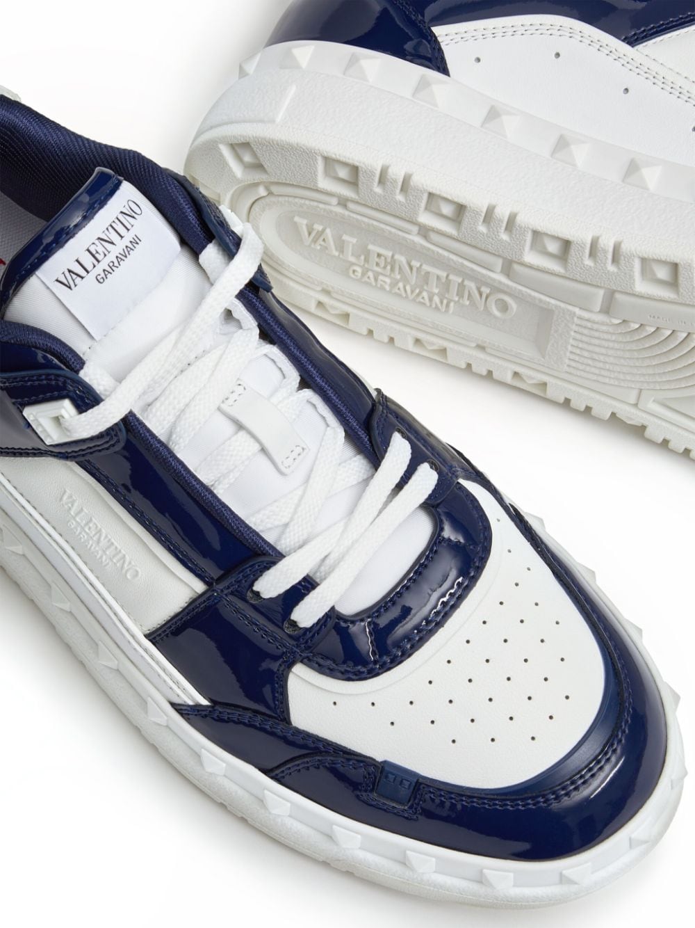 Valentino Garavani Rockstud Blue Calf Leather Sneakers image 4