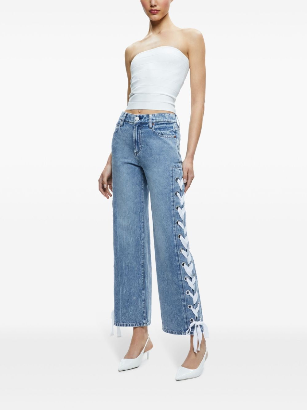 Alice + Olivia Blue Cropped Jeans image 2