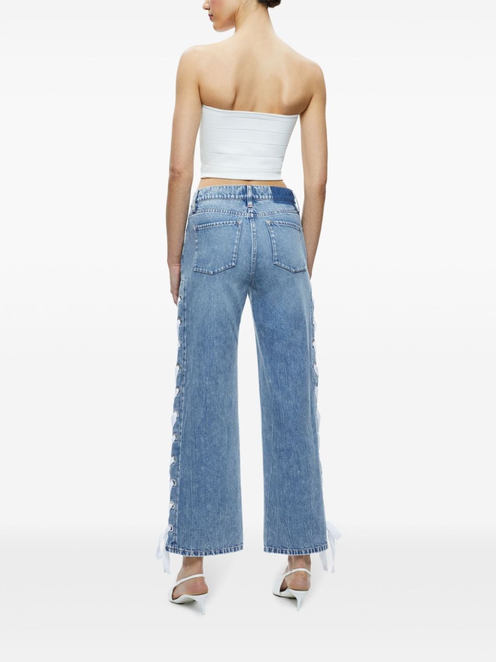 Alice + Olivia Blue Cropped Jeans image 4