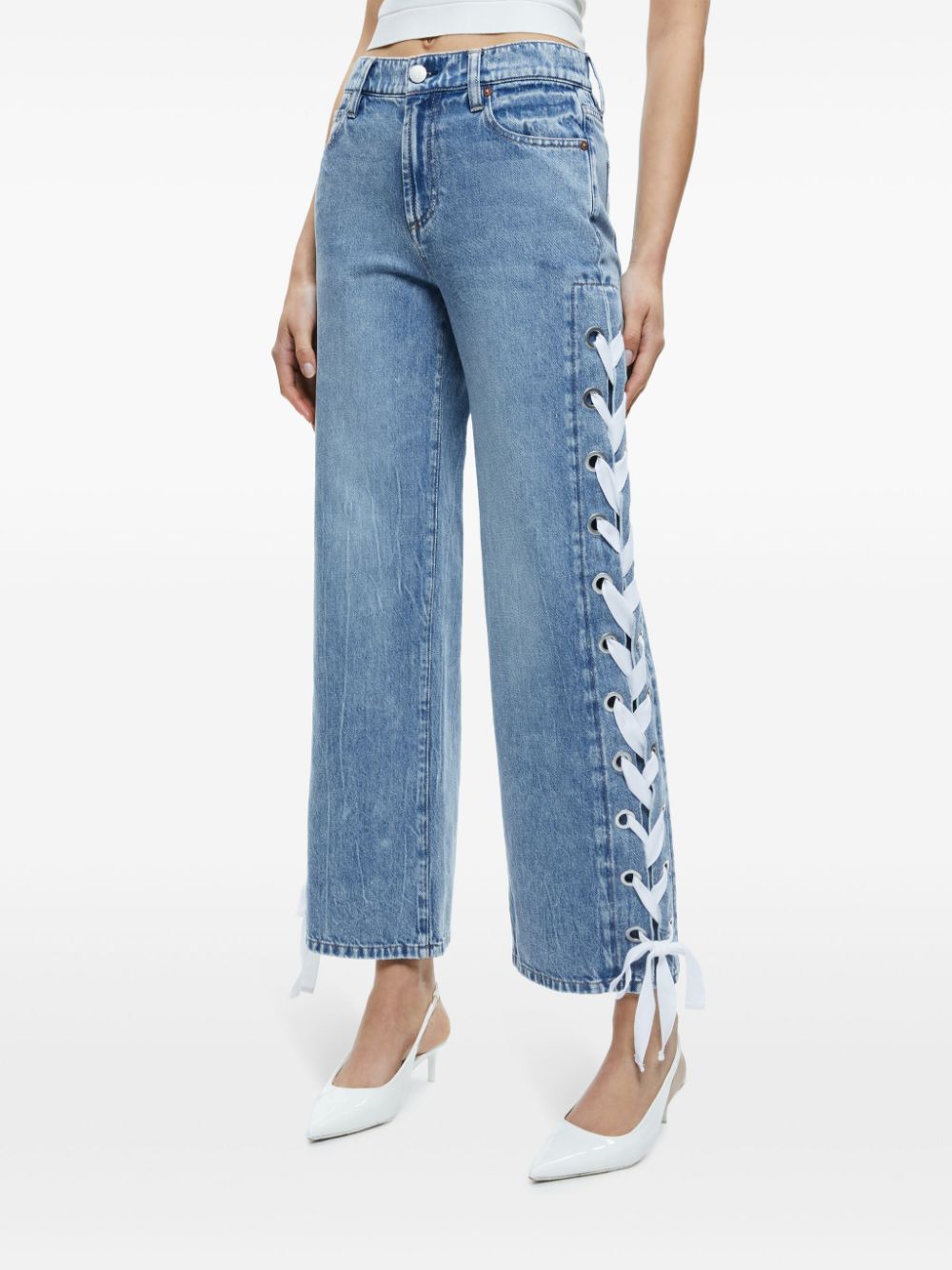 Alice + Olivia Blue Cropped Jeans image 5