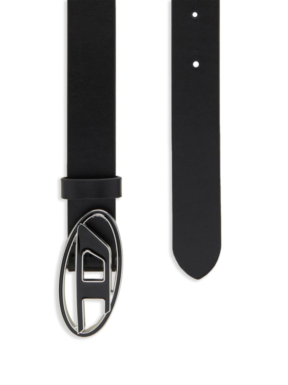 Diesel Men's Black Calf Leather Belt with Logo Plaque image 1