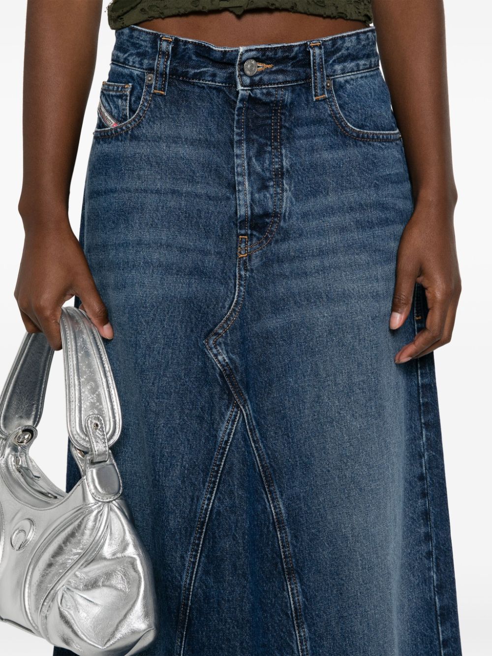 Diesel Women's Classic Blue Denim A-Line Skirt image 3