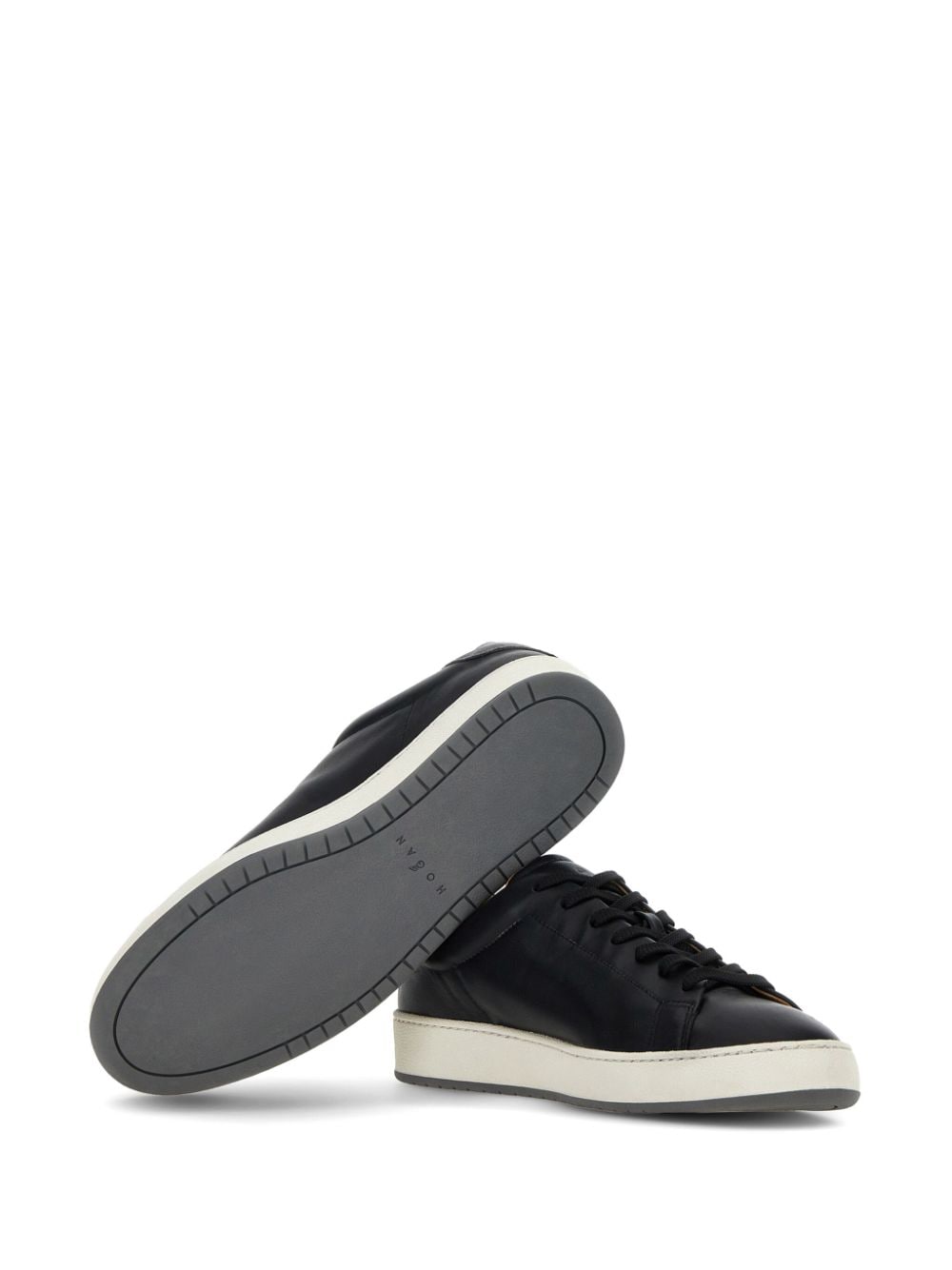 HOGAN Pre Perforated Leather Sneakers - Black image 1