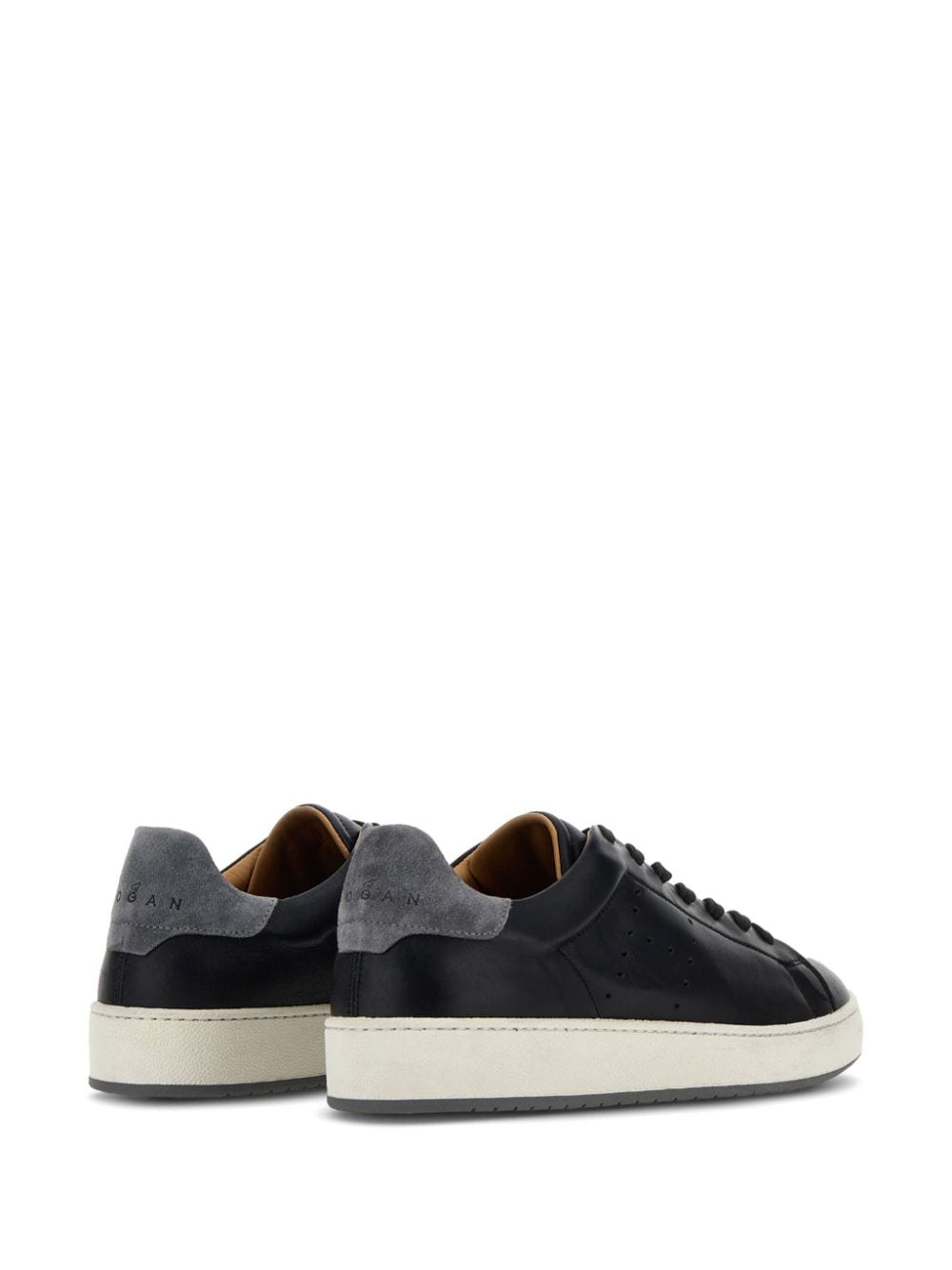 HOGAN Pre Perforated Leather Sneakers - Black image 2