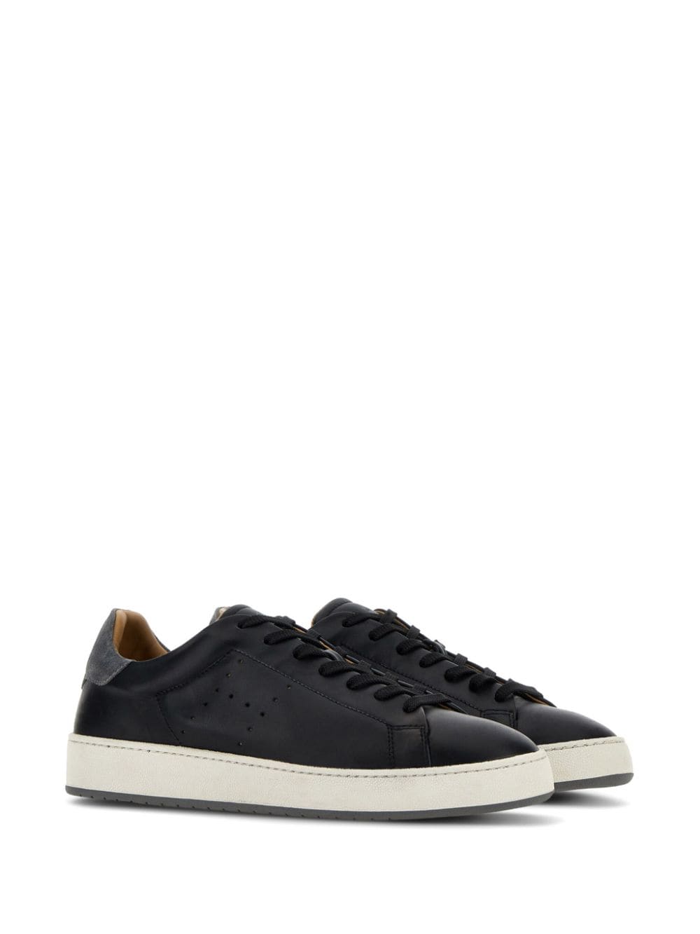 HOGAN Pre Perforated Leather Sneakers - Black image 3