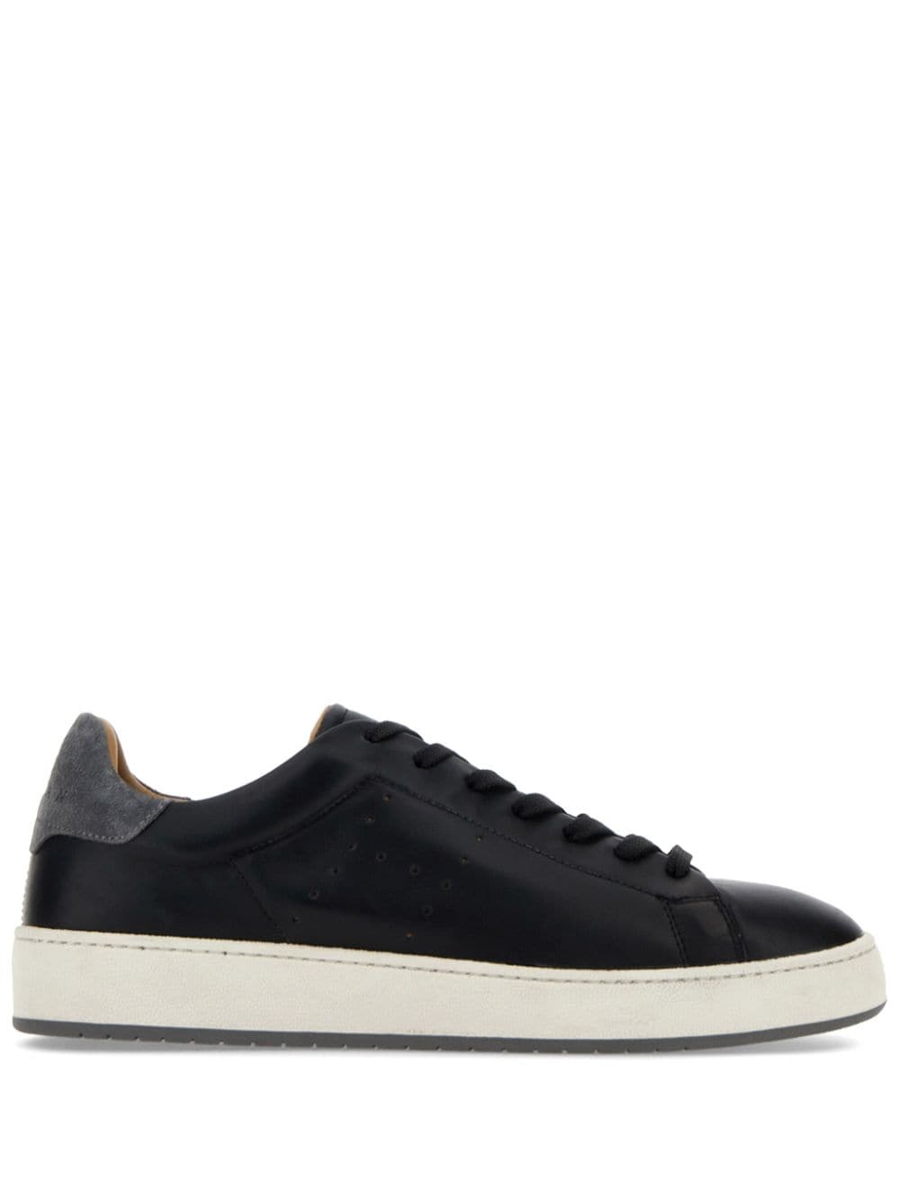 HOGAN Pre Perforated Leather Sneakers - Black image 0