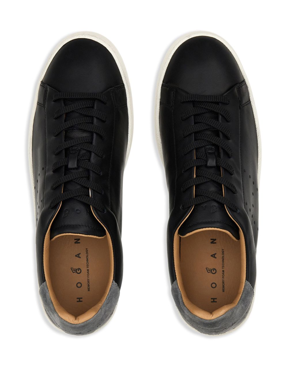 HOGAN Pre Perforated Leather Sneakers - Black image 4