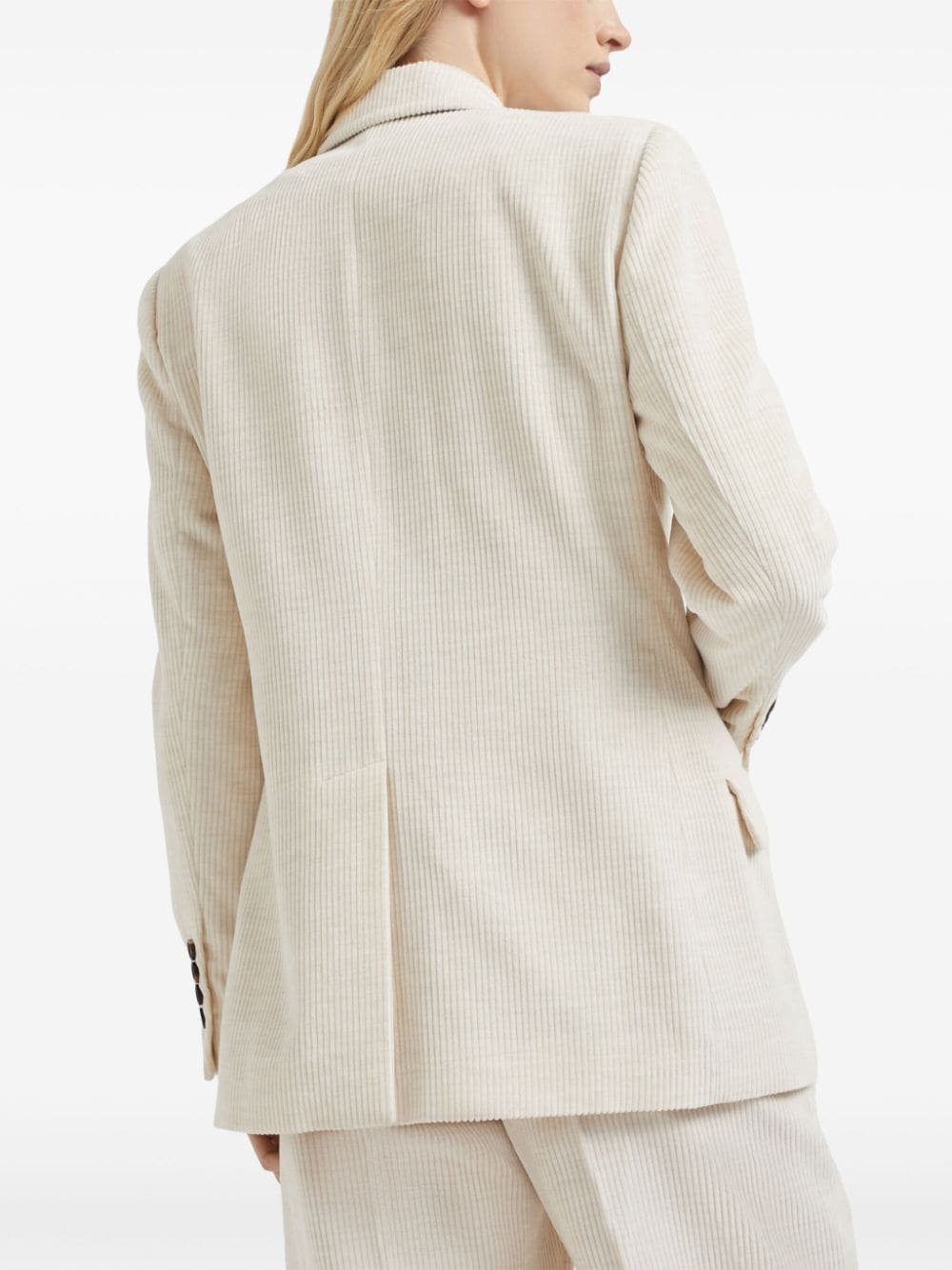 Brunello Cucinelli Ivory Corduroy Double-Breasted Jacket image 1