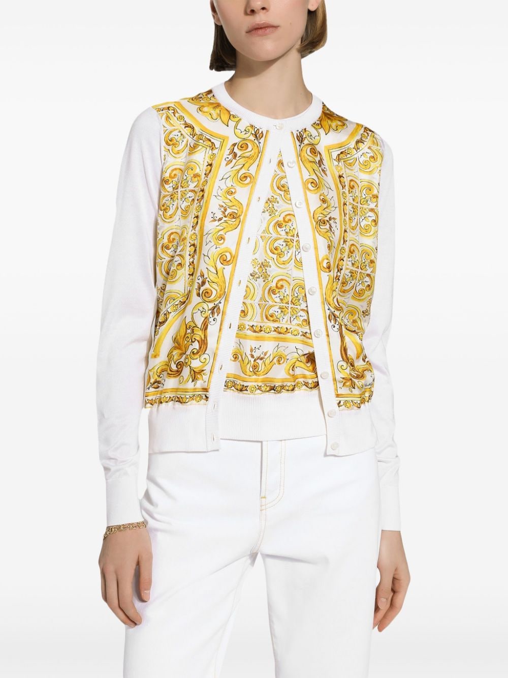 Dolce & Gabbana Yellow Silk Sleeveless Top image 3