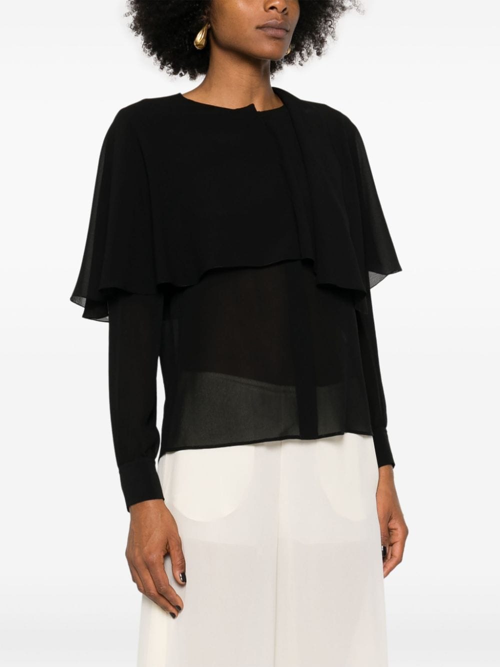 Chloè Black Silk Georgette Crepe Blouse image 2