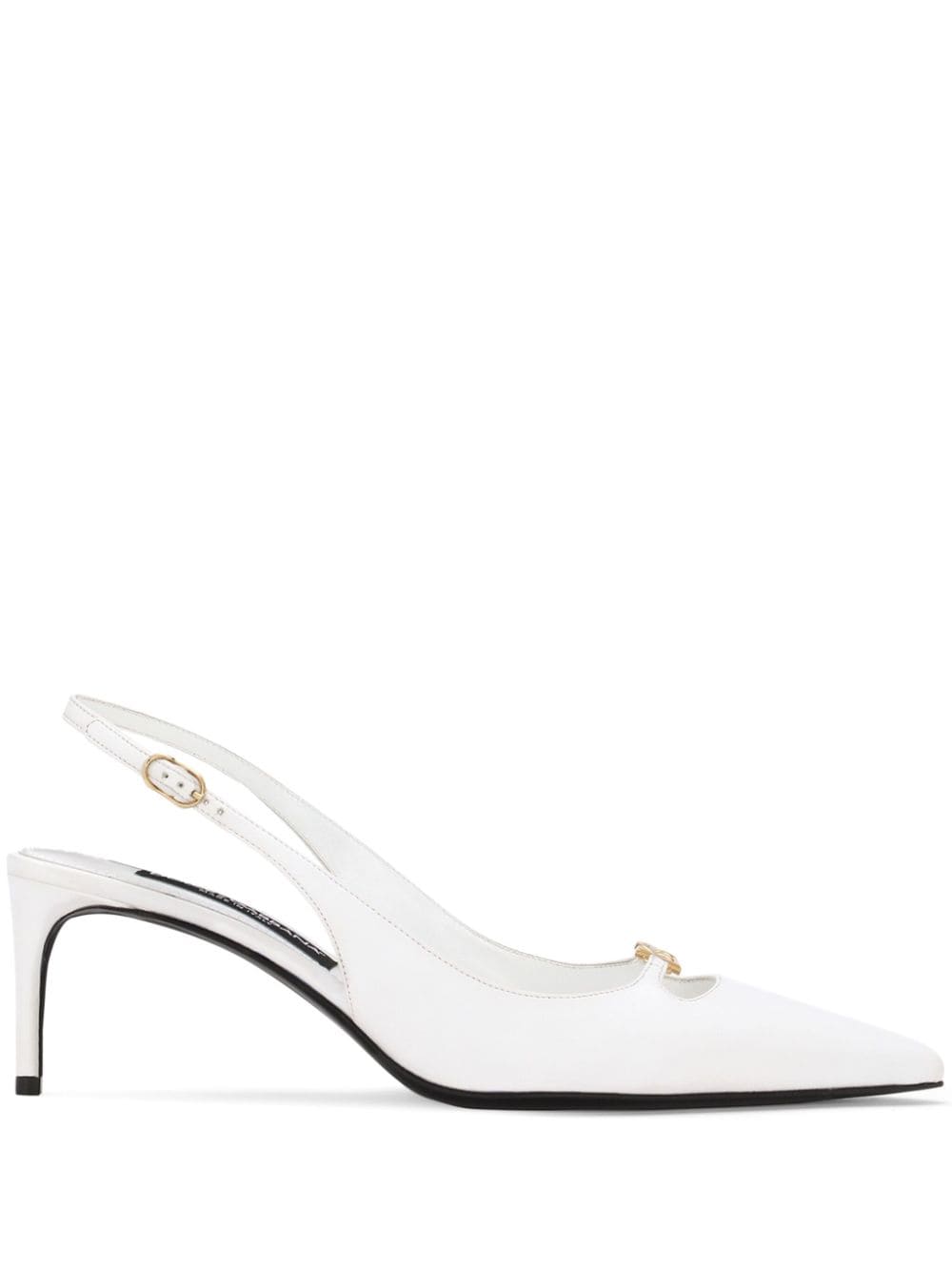 Dolce & Gabbana White Leather Slingback Heels image 0