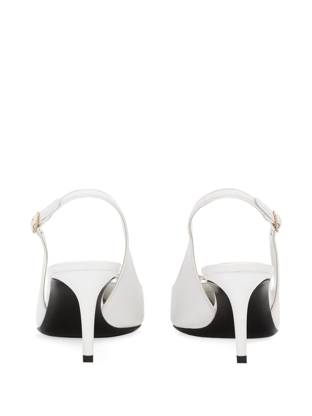 Dolce & Gabbana White Leather Slingback Heels image 5