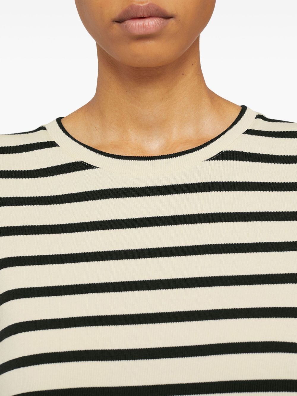 Jil Sander Plus Striped Cotton T-Shirt - Beige image 2