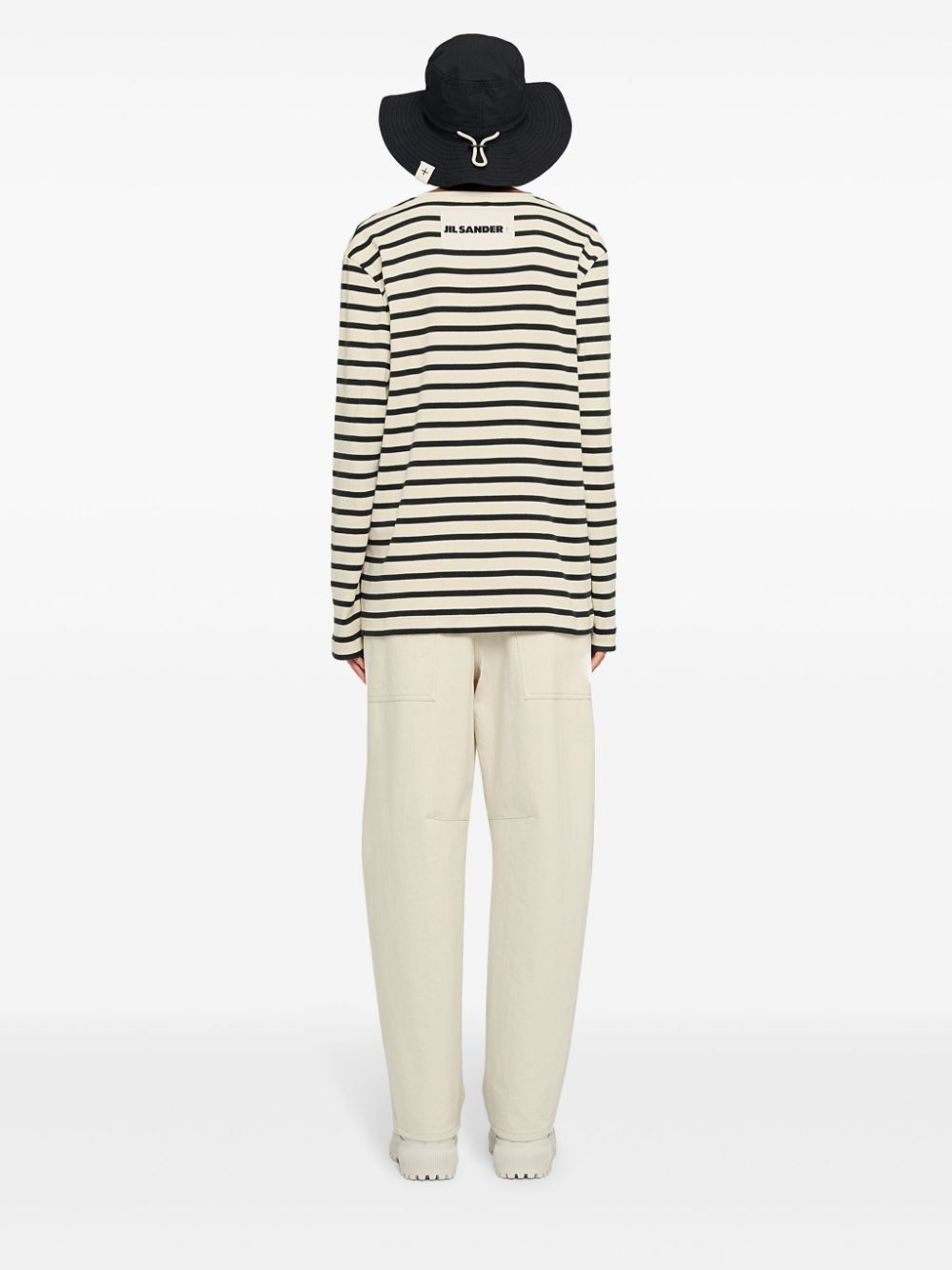 Jil Sander Plus Striped Cotton T-Shirt - Beige image 3