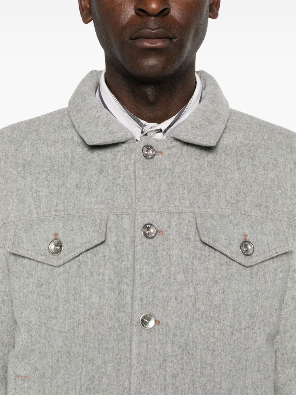 Brunello Cucinelli Coats Light Grey image 3