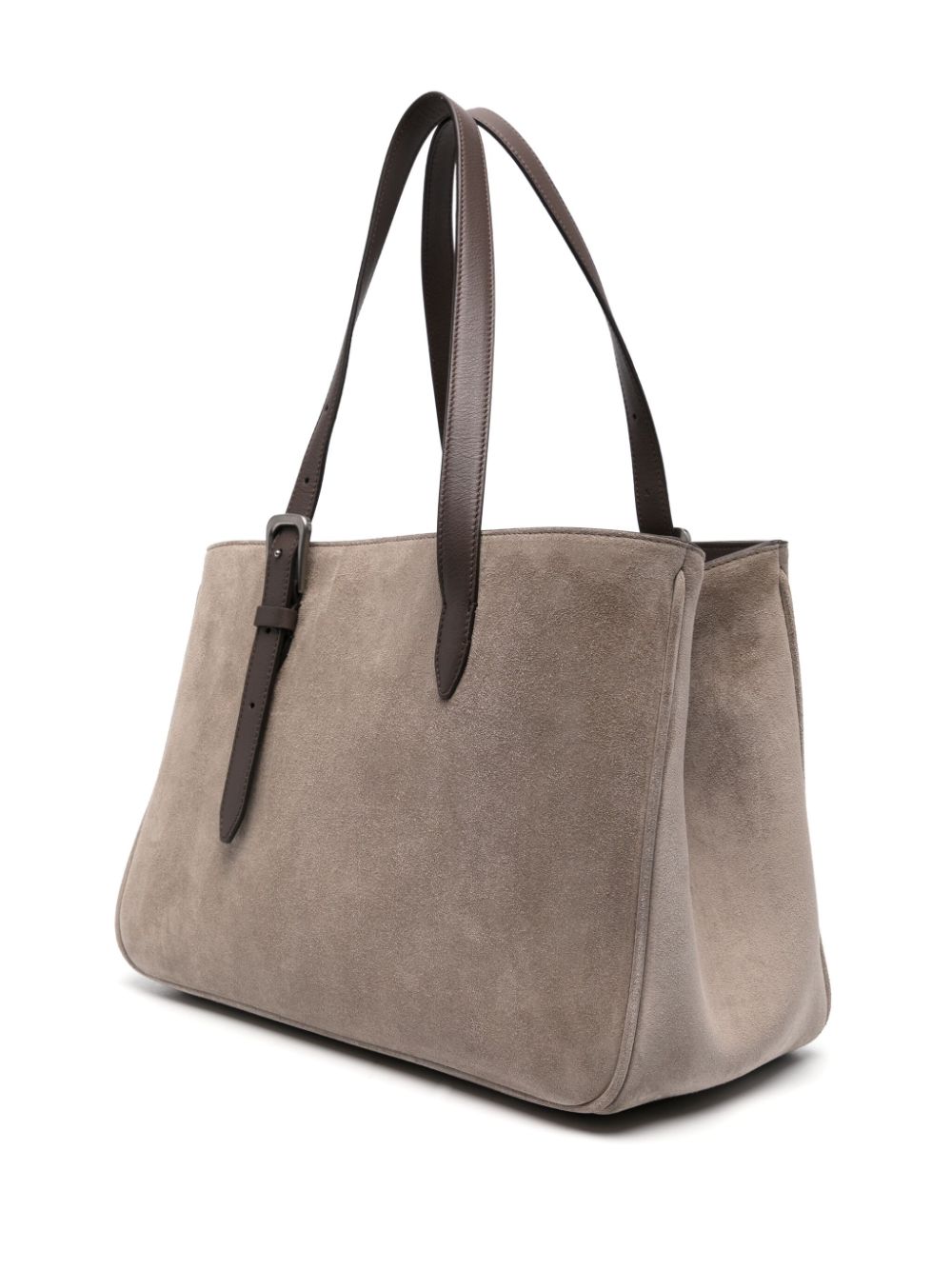 Brunello Cucinelli Light Brown Calf Suede Top Handle Bag image 3