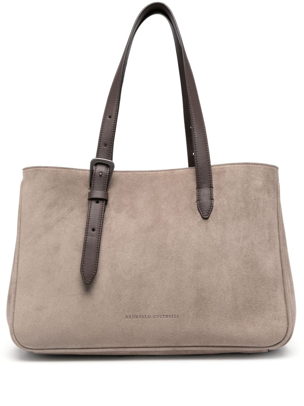 Brunello Cucinelli Light Brown Calf Suede Top Handle Bag image 0