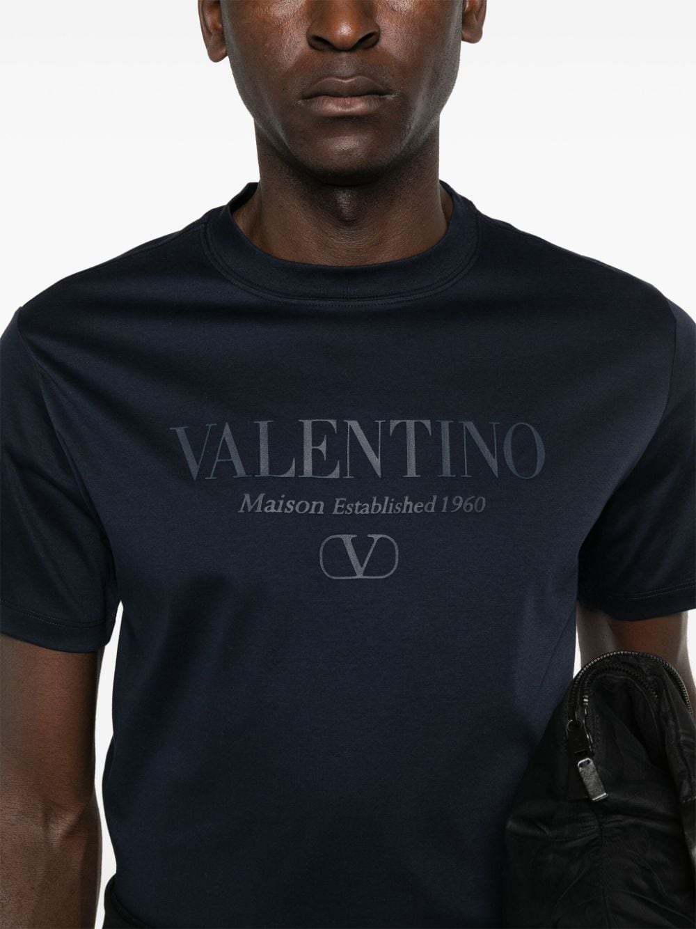 Valentino Garavani Men's Blue Cotton VLogo Signature T-Shirt image 1