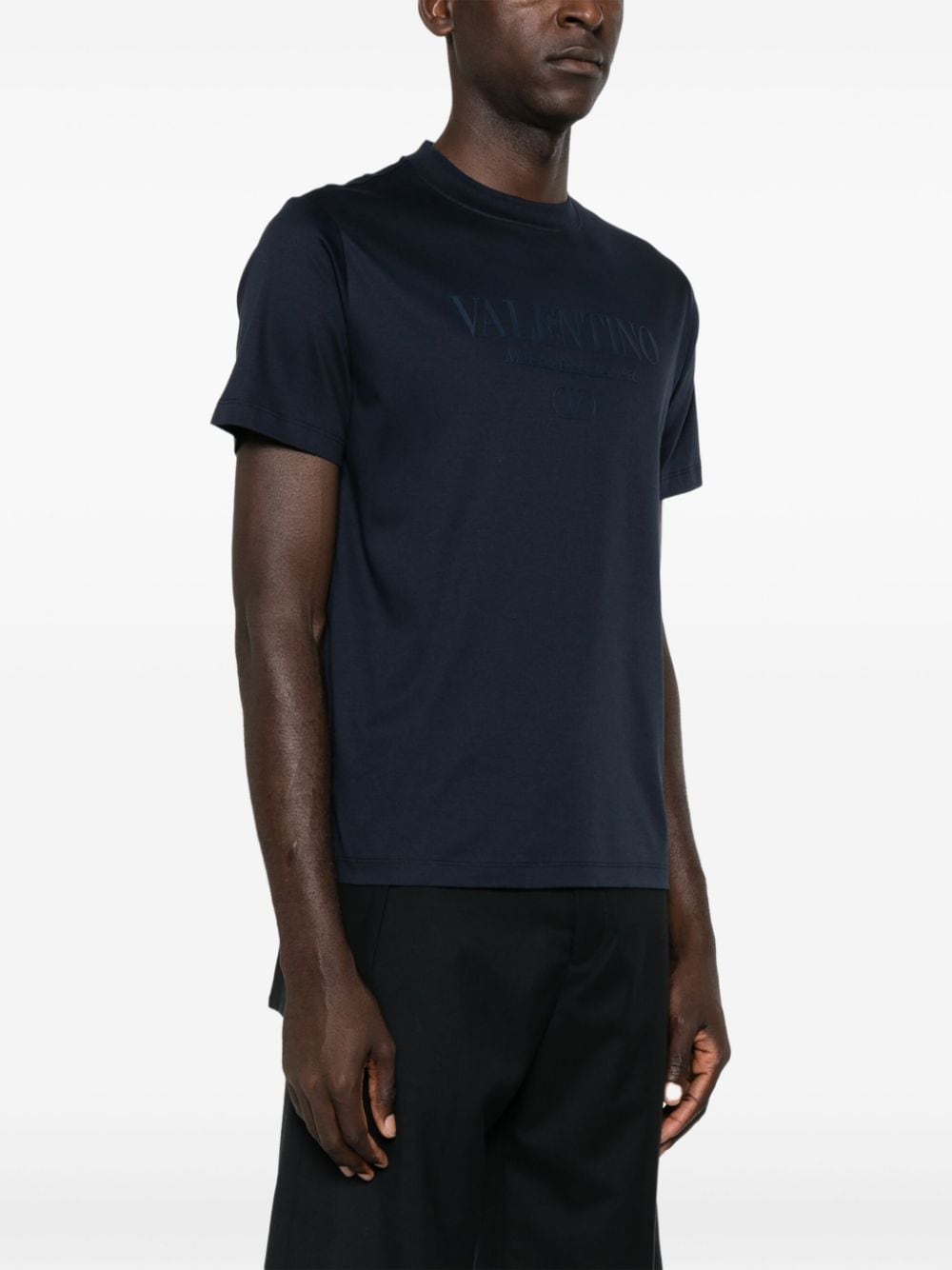 Valentino Garavani Men's Blue Cotton VLogo Signature T-Shirt image 3