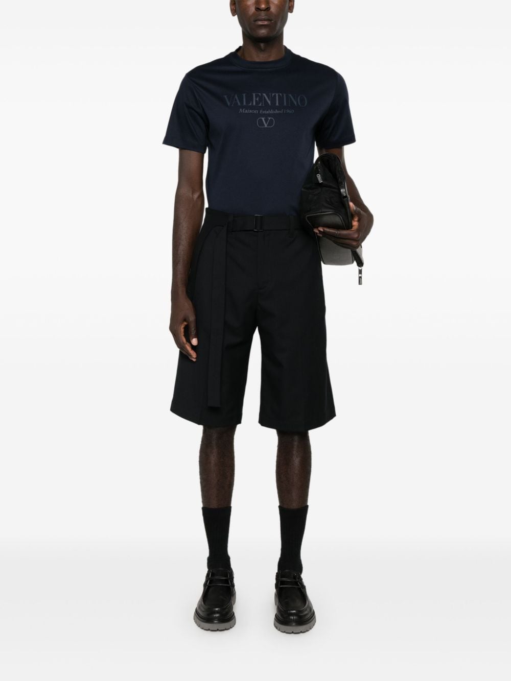 Valentino Garavani Men's Blue Cotton VLogo Signature T-Shirt image 4