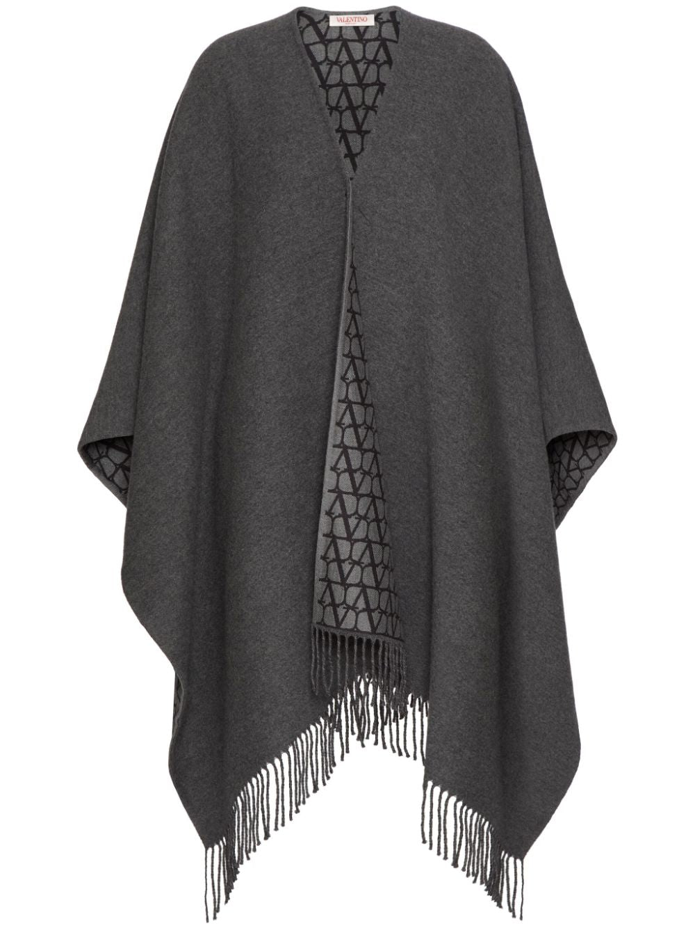 Valentino Grey Cashmere Fringe Jacket image 0