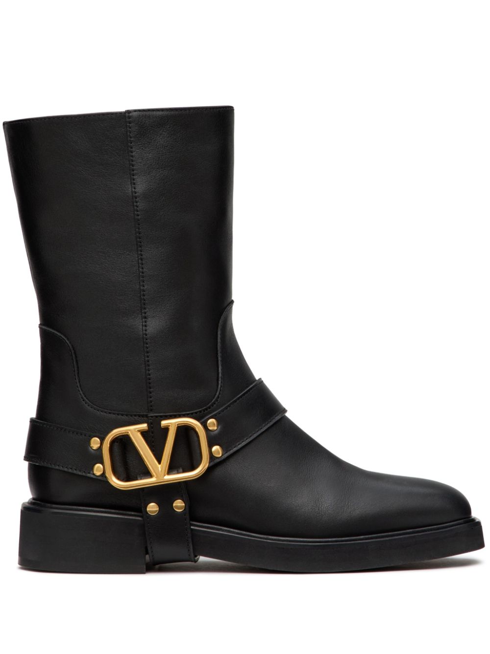 Valentino Garavani Black Leather VLogo Signature Slip-On Boots image 0