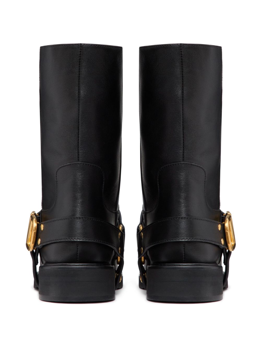 Valentino Garavani Black Leather VLogo Signature Slip-On Boots image 4