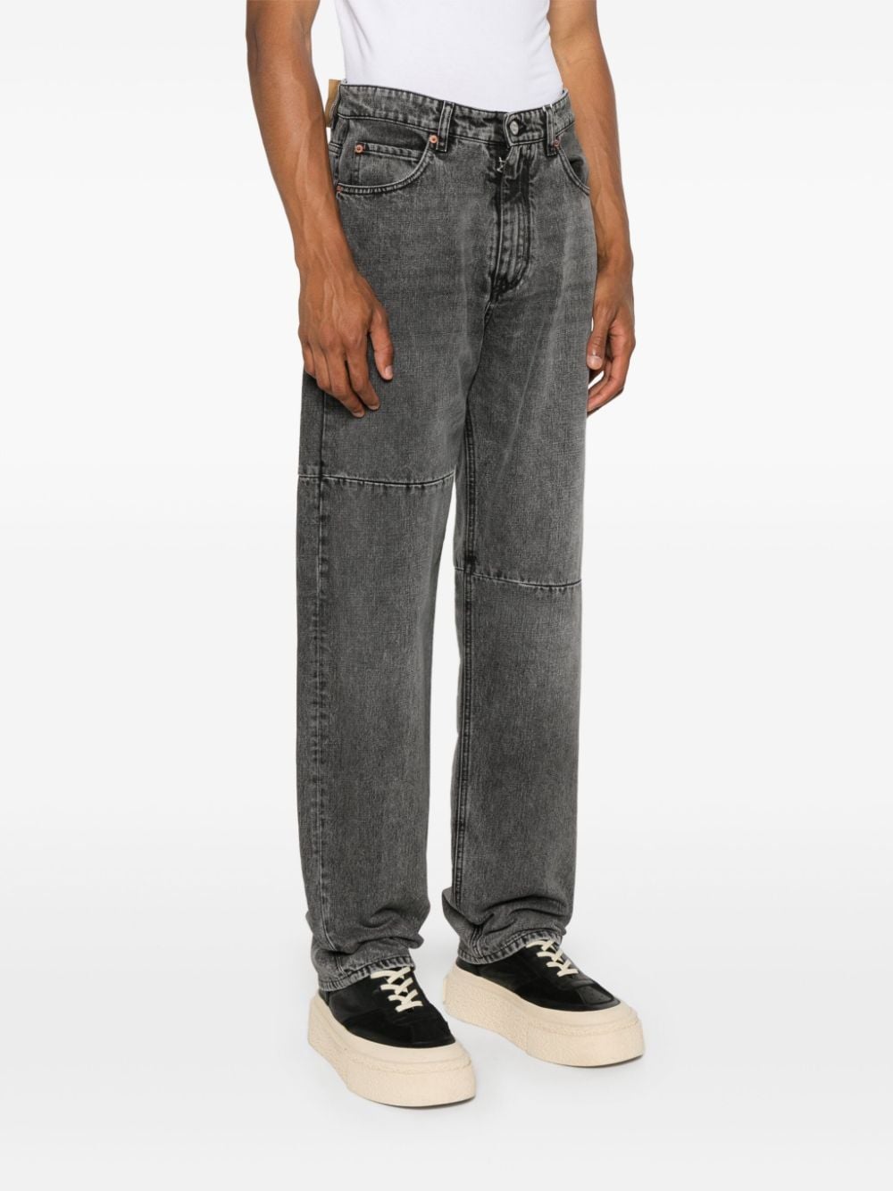 MM6 Maison Margiela Black Stonewashed Panelled Jeans image 3