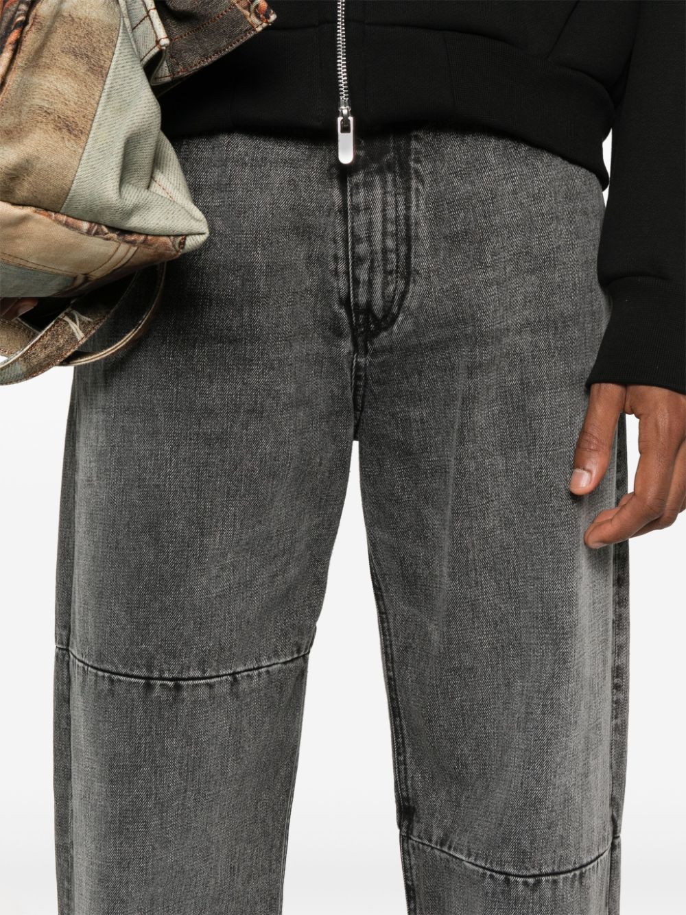 MM6 Maison Margiela Black Stonewashed Panelled Jeans image 4