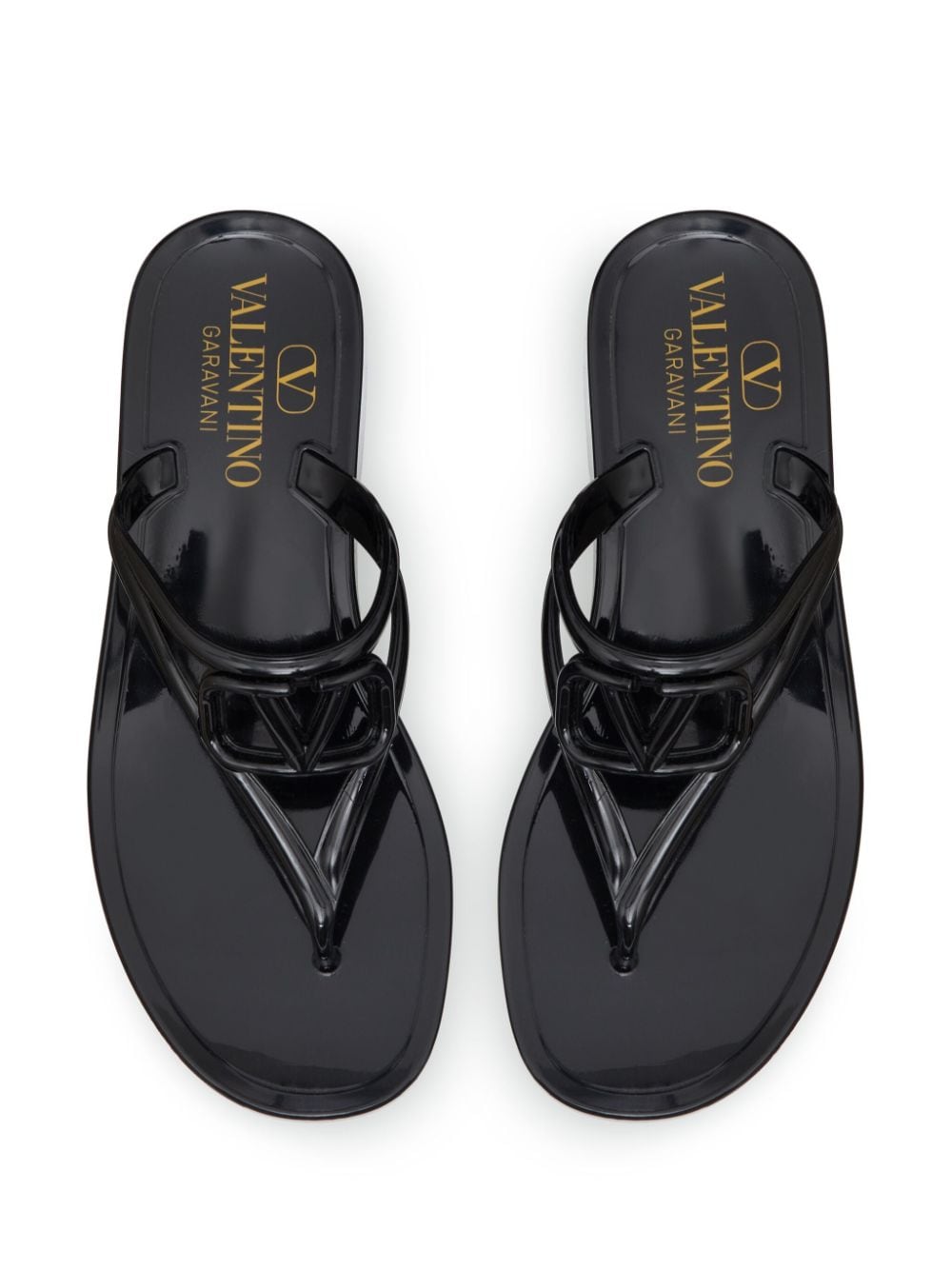 Valentino Garavani Black VLogo Signature Thong Sandals image 1