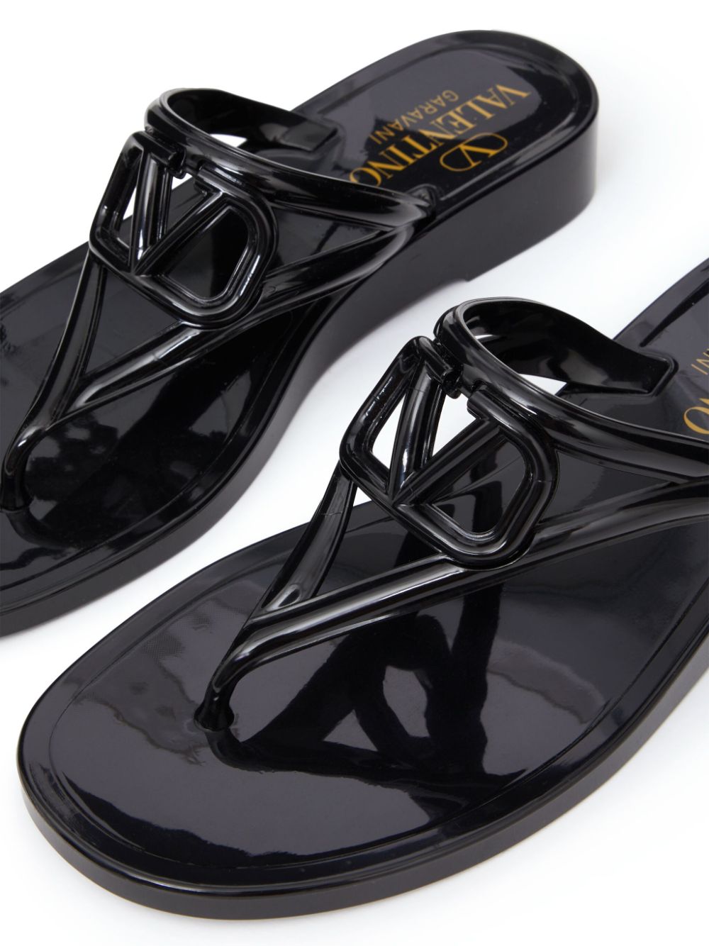 Valentino Garavani Black VLogo Signature Thong Sandals image 3