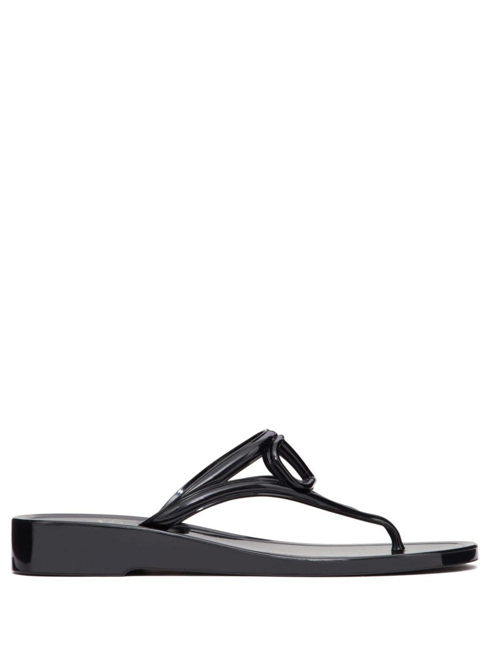 Valentino Garavani Black VLogo Signature Thong Sandals image 0