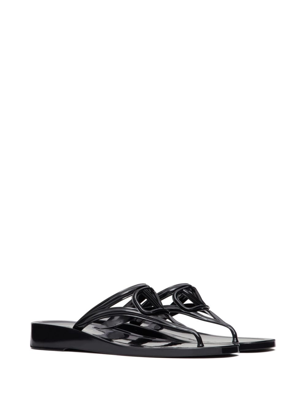 Valentino Garavani Black VLogo Signature Thong Sandals image 4