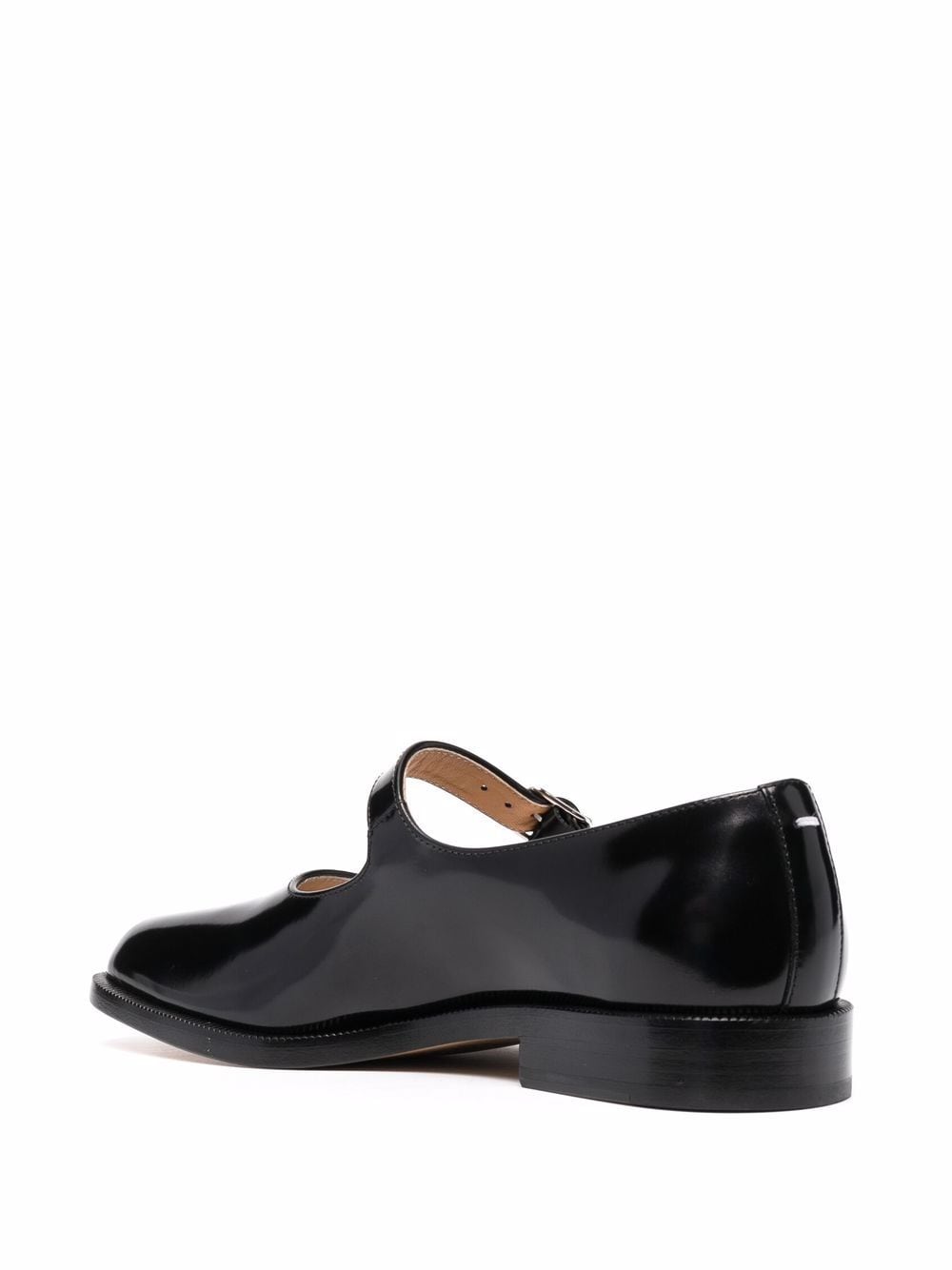 Maison Margiela Women's Tabi Toe Buckle Ankle Strap Flat Shoes - Black Patent Leather image 2