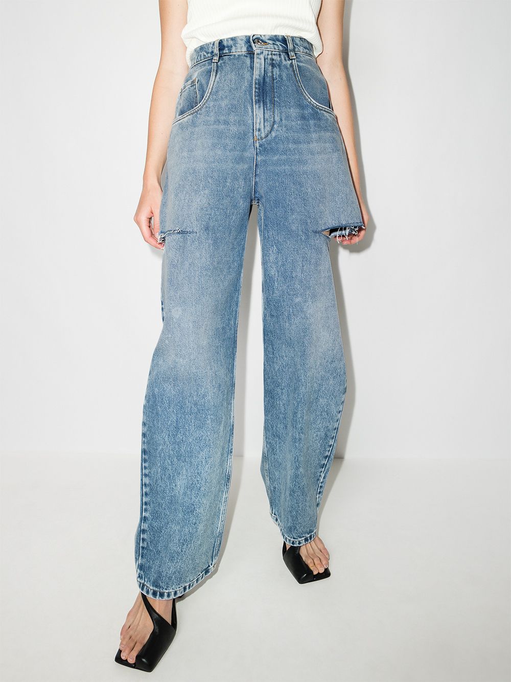 Maison Margiela Clear Blue High-Waist Straight Leg Jeans image 1