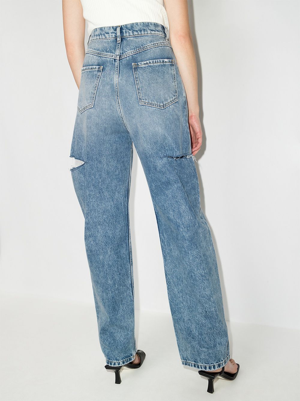 Maison Margiela Clear Blue High-Waist Straight Leg Jeans image 2