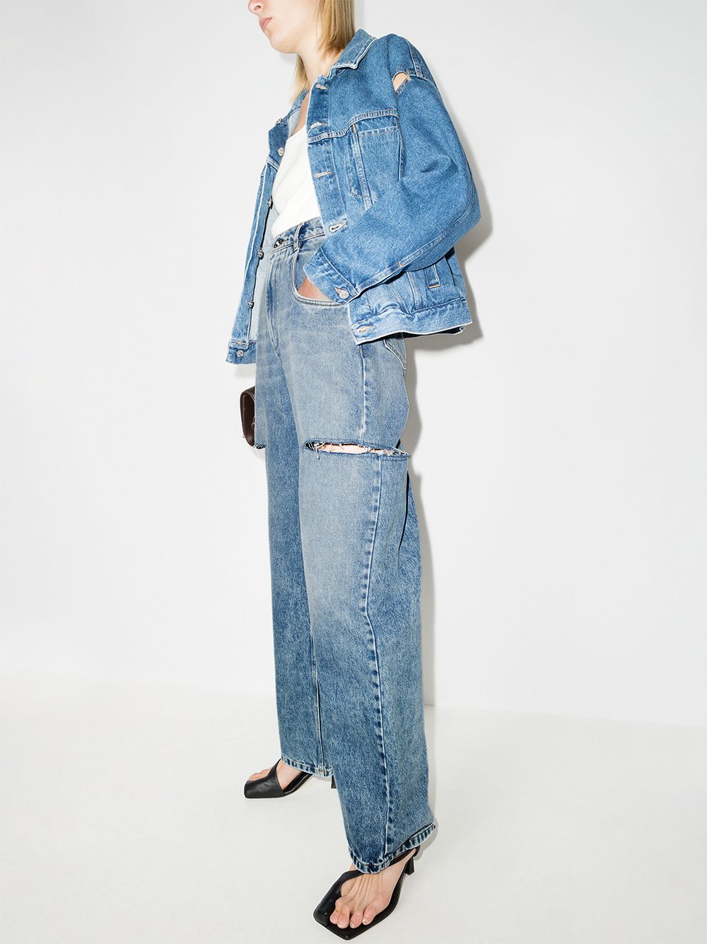 Maison Margiela Clear Blue High-Waist Straight Leg Jeans image 4