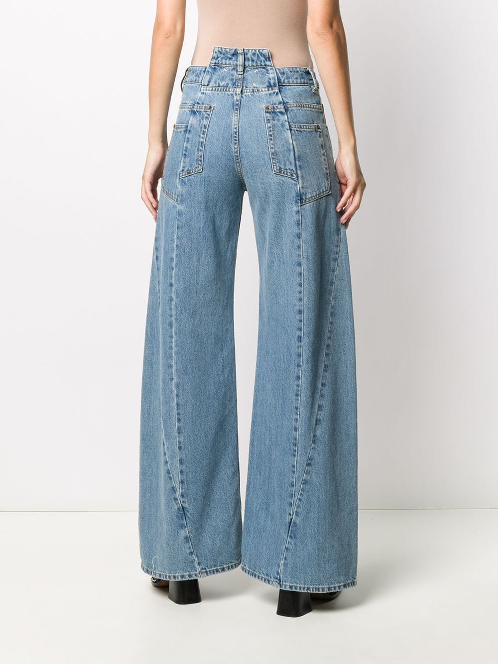 Maison Margiela Décortiqué Wide Leg Stonewashed Jeans - Clear Blue image 4