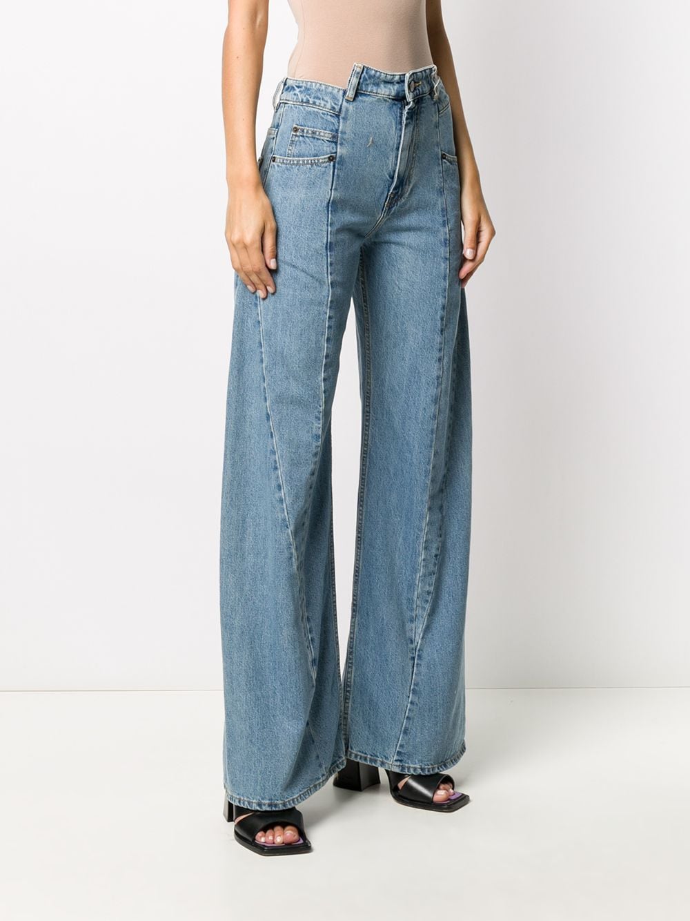 Maison Margiela Décortiqué Wide Leg Stonewashed Jeans - Clear Blue image 5