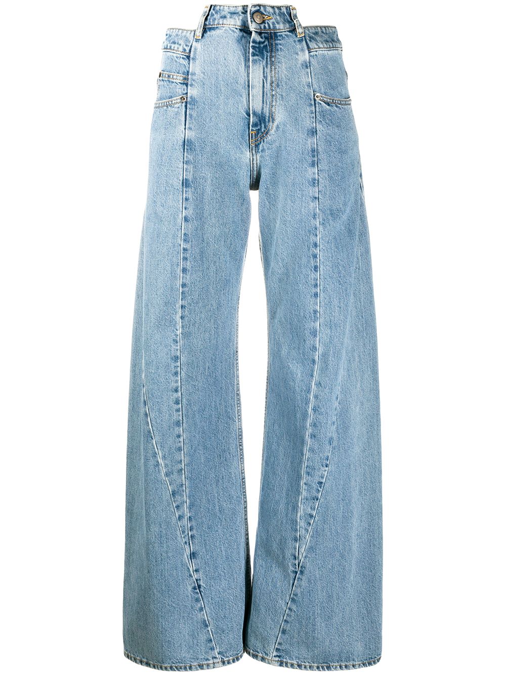 Maison Margiela Décortiqué Wide Leg Stonewashed Jeans - Clear Blue image 0