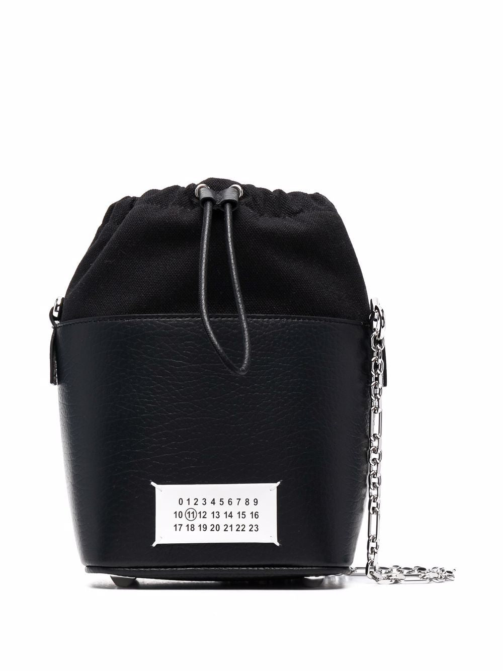 Maison Margiela Layered Grained Leather Shoulder Bag - Black image 0