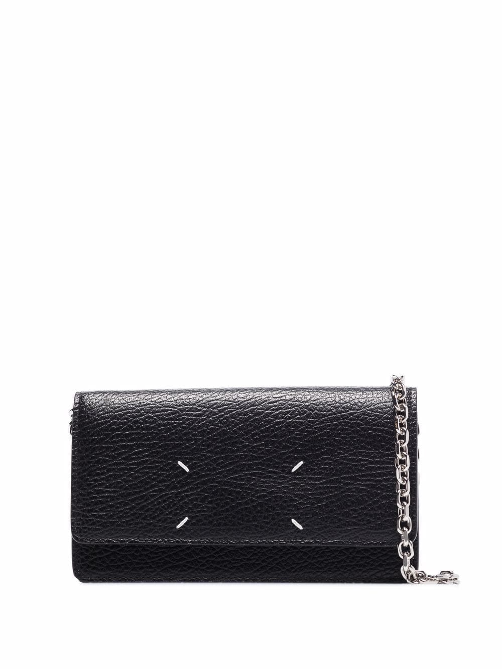 Maison Margiela Black Leather Wallet with Detachable Chain Strap image 0