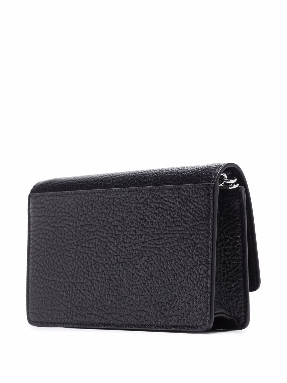 Maison Margiela Black Leather Wallet with Detachable Chain Strap image 2