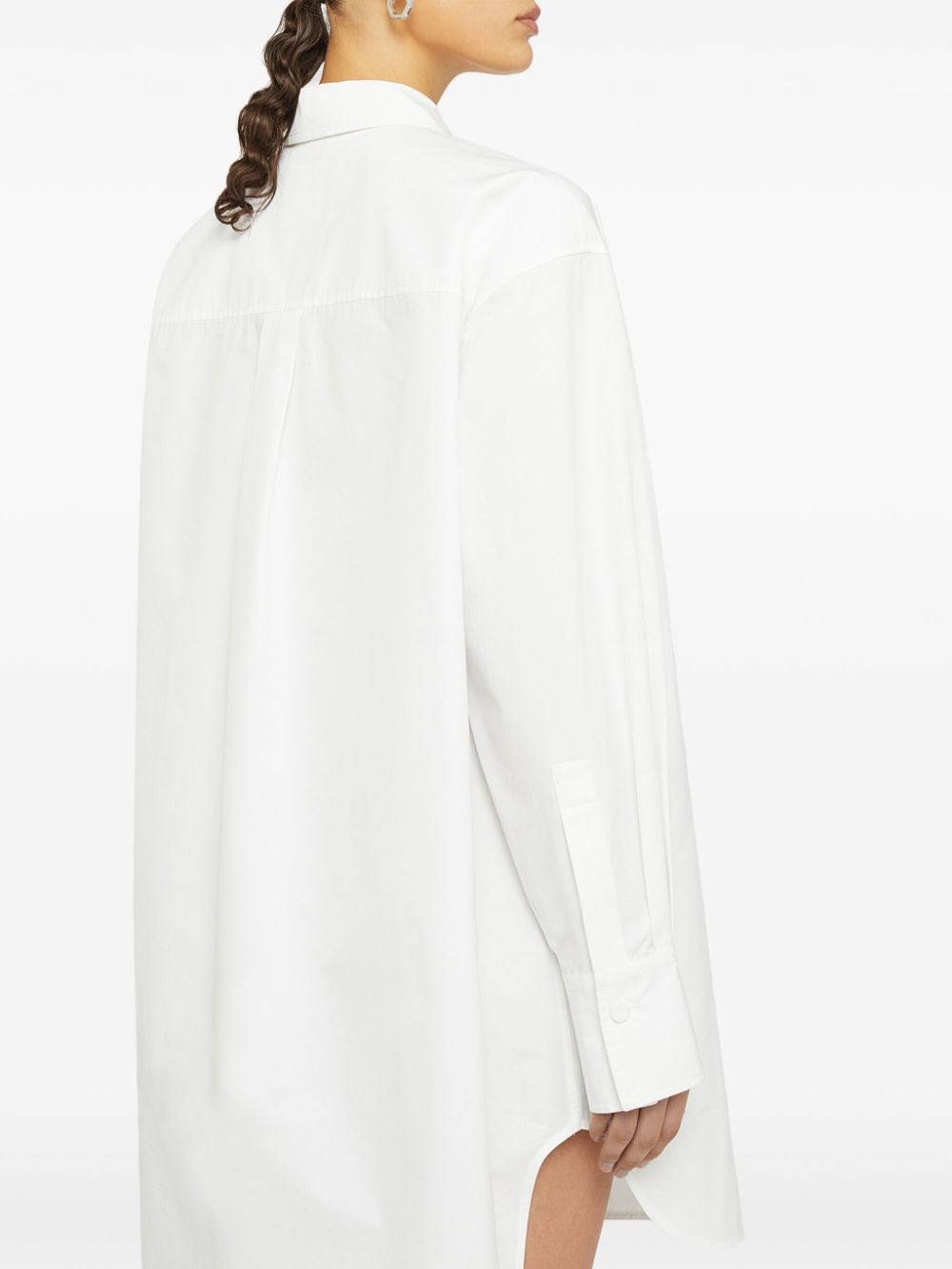 Jil Sander White Cotton Straight-Point Collar Dress image 1